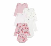 Petit Bateau - Lote de bodies de manga larga de algodón estampado floral para bebé A0e2v00 ropa interior día bebé niña (lote de 5), Multicolor, 6 mes