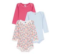 Petit Bateau - Lote de bodies de manga larga de algodón estampado floral para bebé A0e9600 ropa interior día bebé niña (paquete de 3), Multicolor, 24