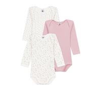 Petit Bateau - Lote de bodies de manga larga de algodón estampado floral para bebé A0ed100 ropa interior día bebé niña (paquete de 3), Multicolor, 12 meses