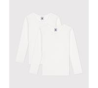 PETIT BATEAU Lote de dos camisetas interiores de manga larga. Color Blanco