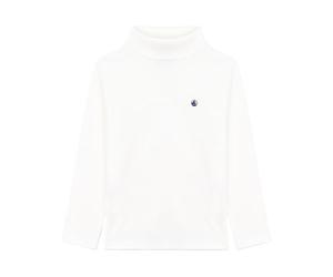 Petit Bateau Pequeño Barco bajo suéter Infantil de algodón Liso, Marshmallow, 5 años