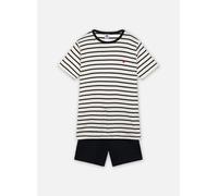 Petit Bateau Pyjacourt Marinière Garçon en Coton 3A Blanco