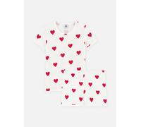 Petit Bateau A00KG, Pyjacourt Niñas, Blanco Malvavisco/Rojo Terkuit, 10 años