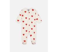 Petit Bateau Pyjama à Cœurs Rouges en Molleton gratté 6M Blanco