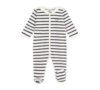 Petit Bateau Pyjama à Rayures en Velours 12M Blanco