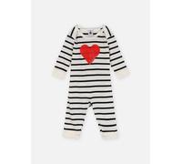 Petit Bateau Pyjama Sans Pieds Coeur en Coton 6M Blanco