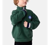 Petit Bateau Sudadera polar con cremallera y cuello trucker. Talla 126 cm (8 años). Color Verde