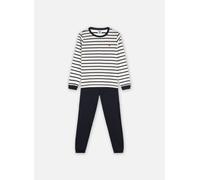 Petit Bateau A01DE, Pijama Niños, Blanco Marshmallow/Azul Esmoquin, 12 años