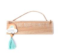 Petit Cheri Placa de madera con arco iris - This Room Belongs to