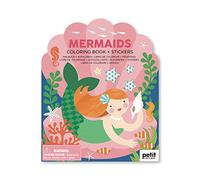 Petit Collage Coloring Book with Stickers Mermaids