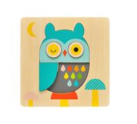 Petit Collage PTC318 Chunky Wooden Tray Owl Puzzle, Multi