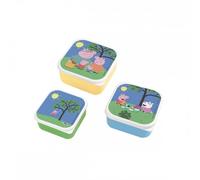 PETIT DÍA - Set de 3 almuerzos para comida o merienda para niños, pequeño, mediano, grande, encajan entre sí, polipropileno - PEPPA PIG