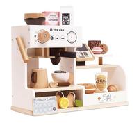 Petit Jour Cafetera Barista de Madera FSC, Set de Juego para Niños 3+, 40,7 x 15 x 31,5 cm, con Accesorios de Coffee Shop, Caja y Gourmandises