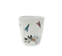 Petit Jour, Melamina, Vaso facetado, 220 ml, Blanco, Seguridad EN14350, Doggy in Paris, para café/zumo/vaso de dientes, uso diario