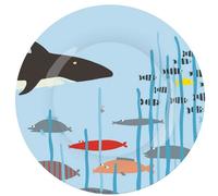 Petit Jour Paris Assiette à Dessert Motif Requin Multicolore Diamètre 20 cm