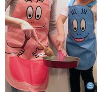 Petit Jour Paris - BABU50 - Juego de delantal de 2 tamaños, diseño de Barbapapa-padres - niños a sus espátulas.