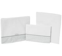 Petit Lazzari Alvin - Juego de 3 sábanas para capazo, cuco o moisés, 35x75 cm, color gris