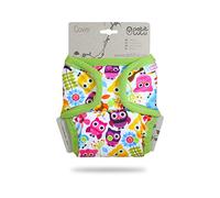Petit Lulu Cubierta Para Pañales de Tela | Talla Única (5-16 kg) | Botones de Presión | Reutilizable y Lavable (Happy Owls)