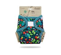 Petit Lulu Cubierta Prefold | Talla Única (5-16 kg) | Gancho y Bucle | Impermeable y Ajustable | Pañal Reutilizable y Lavable (Wild Strawberries)