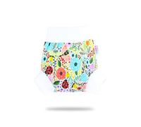 Petit Lulu Pull Up PUL - Cubrepañales (talla XXL, impermeable, para pañales, reutilizables, lavables) (flores)