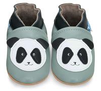 Petit Marin - Preciosos zapatos de bebé de piel suave con suela de ante - Zapatos de bebé para los primeros pasos Panda Talla:12-18 meses