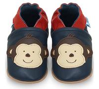 Petit Marin - Preciosos zapatos de bebé de piel suave con suela de ante - Zapatos de bebé para los primeros pasos azul mono Talla:6-12 meses