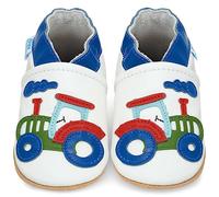 Petit Marin - Preciosos zapatos de bebé de piel suave con suela de ante - Zapatos de bebé para los primeros pasos blanco Tractor Talla:12-18 meses