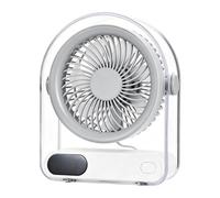 Petit Ventilateur : Bureau USB Rechargeable 5 Vitesses Affichage Numérique