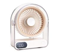Petit Ventilateur : Bureau USB Rechargeable 5 Vitesses Affichage Numérique