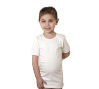 PETITE ABEILLE Made in Italy - Pack de 3 camisetas interiores para niña en algodón cálido de invierno, 100% algodón perchado (Blanco, 5 años)