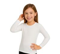 PETITE ABEILLE Made in Italy - Pack de 3 camisetas interiores para niña en algodón cálido de invierno, 100% algodón perchado (Blanco, 7 años)