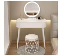 Petite coiffeuse de maquillaje avec miroir à 3 modos de luminosité réglables mesa de maquillaje rustique pour femmes et filles idéale pour routine beauté et maquillage.