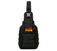 Petite Pine Bolsa táctica con parche de bandera de Alemania, mochila de saco de día de un solo hombro y pecho, parches alemanes
