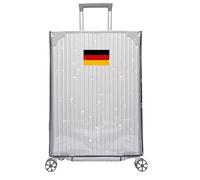 Petite Pine Cubierta transparente de PVC para maleta, funda impermeable para equipaje, cubierta impermeable a prueba de lluvia, con pegatina de bandera alemana de Alemania, transparente, 21 pulgadas