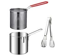 Petite temprra Fryer - Contratista De Olla De Frita Compacta | Herramienta De Cocción De Acero Inoxidable Para Miles Crujientes, Bocadillos, Mariscos, Chuletas, Ofertas,