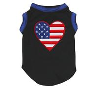 Petitebella American Heart - Camiseta de Manga Corta para Perro