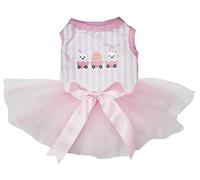 Petitebella Bunny Egg Train - Vestido para cachorro (rayas/rosa, S)
