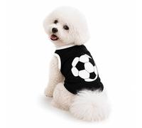Petitebella Camisa de fútbol para perro (negro, mediano)
