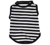 Petitebella Camisa de perro cachorro con rayas horizontales (negro/blanco, XXX-Large)