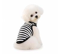 Petitebella Camisa de perro con rayas horizontales (negro/blanco, XS)
