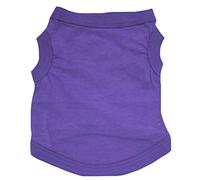 Petitebella Camisa lisa de un solo color para cachorros (XXXL, morada)