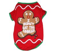 Petitebella Camiseta de perro con diseño navideño (hombre de jengibre rojo, pequeño)