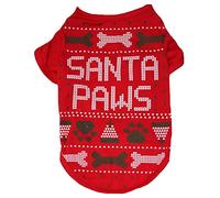 Petitebella Camiseta de perro con temática navideña (Papá Noel rojo, pequeña)