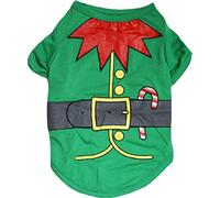 Petitebella Camiseta para perro con temática navideña (Papá Noel verde, extragrande)
