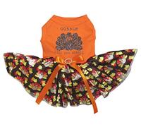 Petitebella Gobble Til You Wobble - Vestido para Perro, Color Naranja