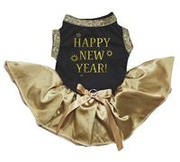 Petitebella Happy New Year algodón camisa tutú falda cachorro perro vestido