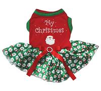 Petitebella My Christmas Santa Claus - Camisa de algodón con tutú para Perro, Color Rojo