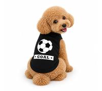 Petitebella Soccer Goal - Camiseta para perro (negro, talla M)