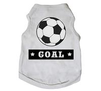 Petitebella Soccer Goal Puppy Dog Camisa (Blanco, XXX-Large)