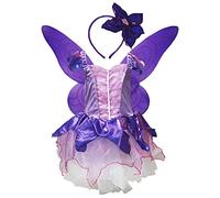 Petitebella Vestido de disfraz de hada 1-10 años (morado, 2-4 años)
